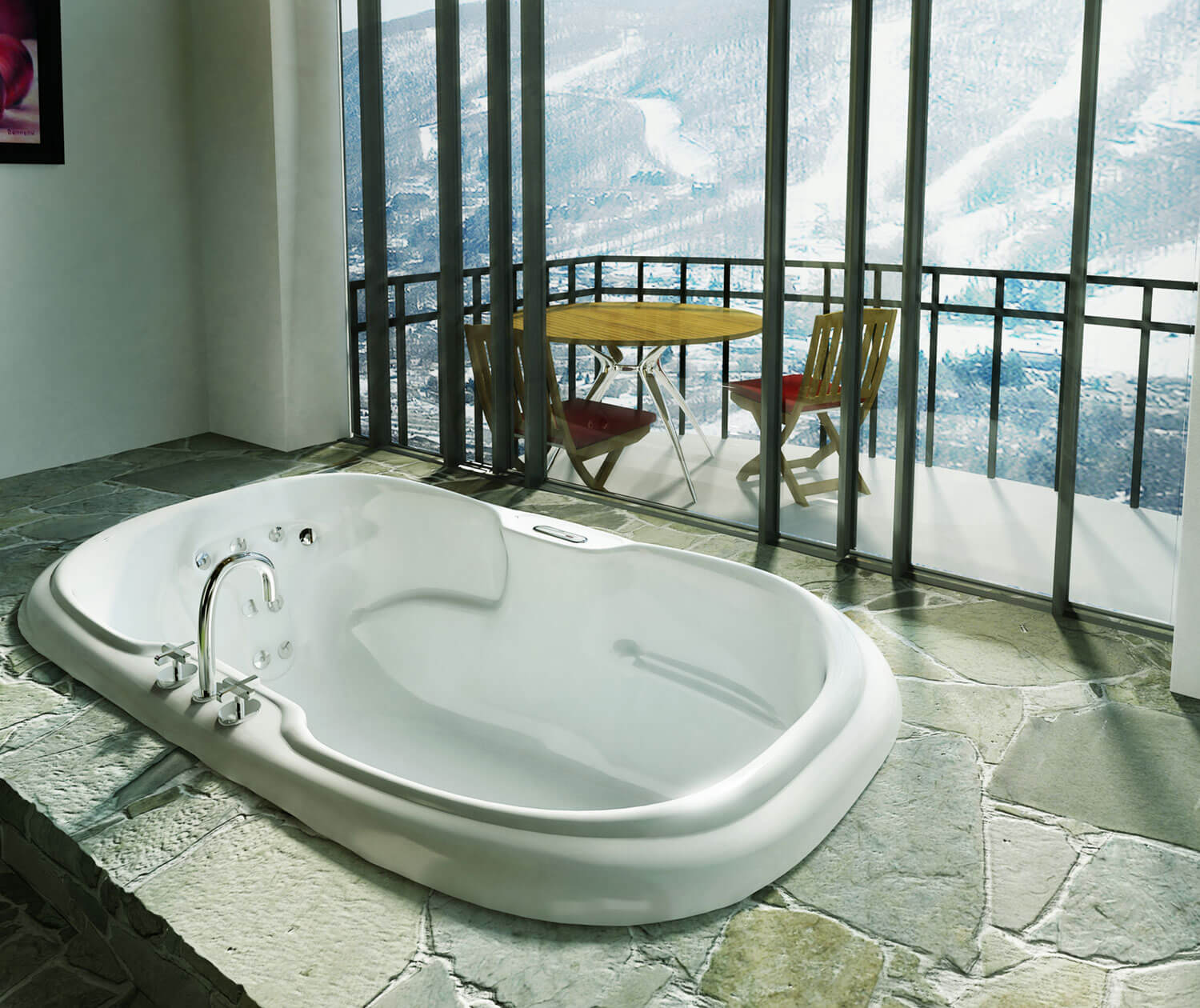 Calla 7242 Acrylic Drop-in Center Drain Bathtub in White - Plumbing Market