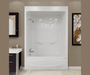 Figaro I 59 x 32 Acrylic Alcove Left-Hand Drain One-Piece Tub Shower in White - Plumbing Market