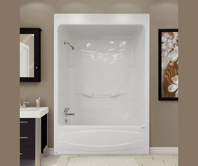 Figaro I 59 x 32 Acrylic Alcove Left-Hand Drain One-Piece Tub Shower in White - Plumbing Market