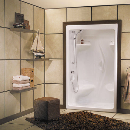 Maax Stamina 48-I 51 x 36 Acrylic Alcove Center Drain Three-Piece Shower in White 101139-000-001-102 - Plumbing Market