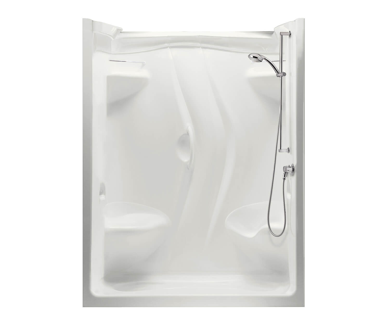 Maax Stamina 60-II 60 x 36 Acrylic Alcove Left-Hand Drain Two-Piece Shower in White 101142-000-001-116 - Plumbing Market