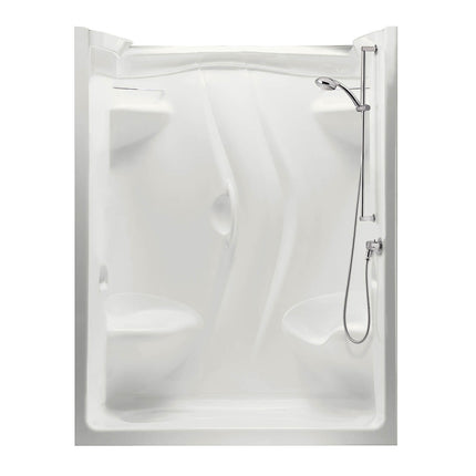 Maax Stamina 60-II 60 x 36 Acrylic Alcove Left-Hand Drain Two-Piece Shower in White 101142-000-001-116 - Plumbing Market