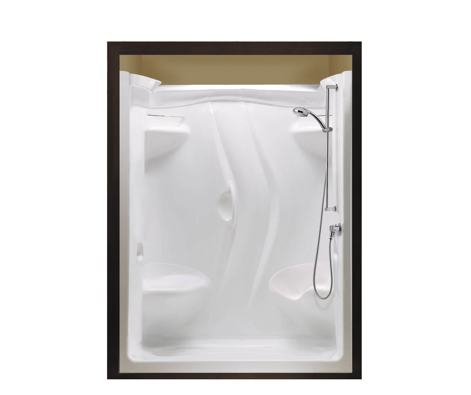 Maax Stamina 60-II 60 x 36 Acrylic Alcove Left-Hand Drain Two-Piece Shower in White 101142-000-001-116 - Plumbing Market