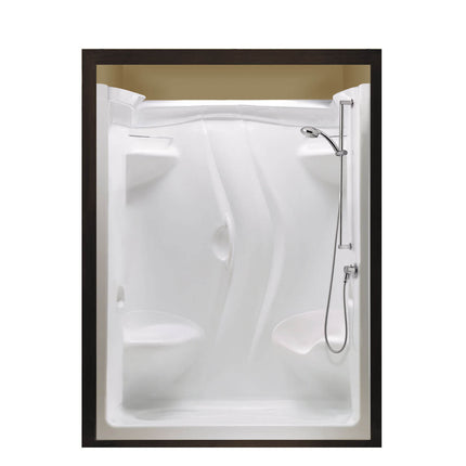 Maax Stamina 60-II 60 x 36 Acrylic Alcove Left-Hand Drain Two-Piece Shower in White 101142-000-001-116 - Plumbing Market
