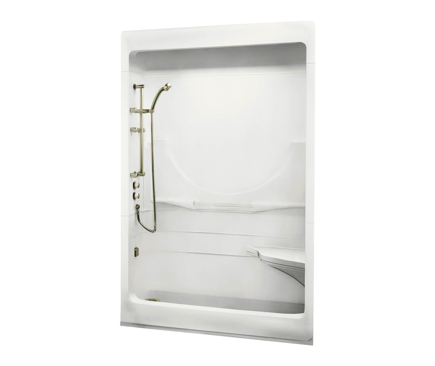 Allegro I 59 x 32 Acrylic Alcove Right-Hand Drain One-Piece Shower in White - Plumbing Market