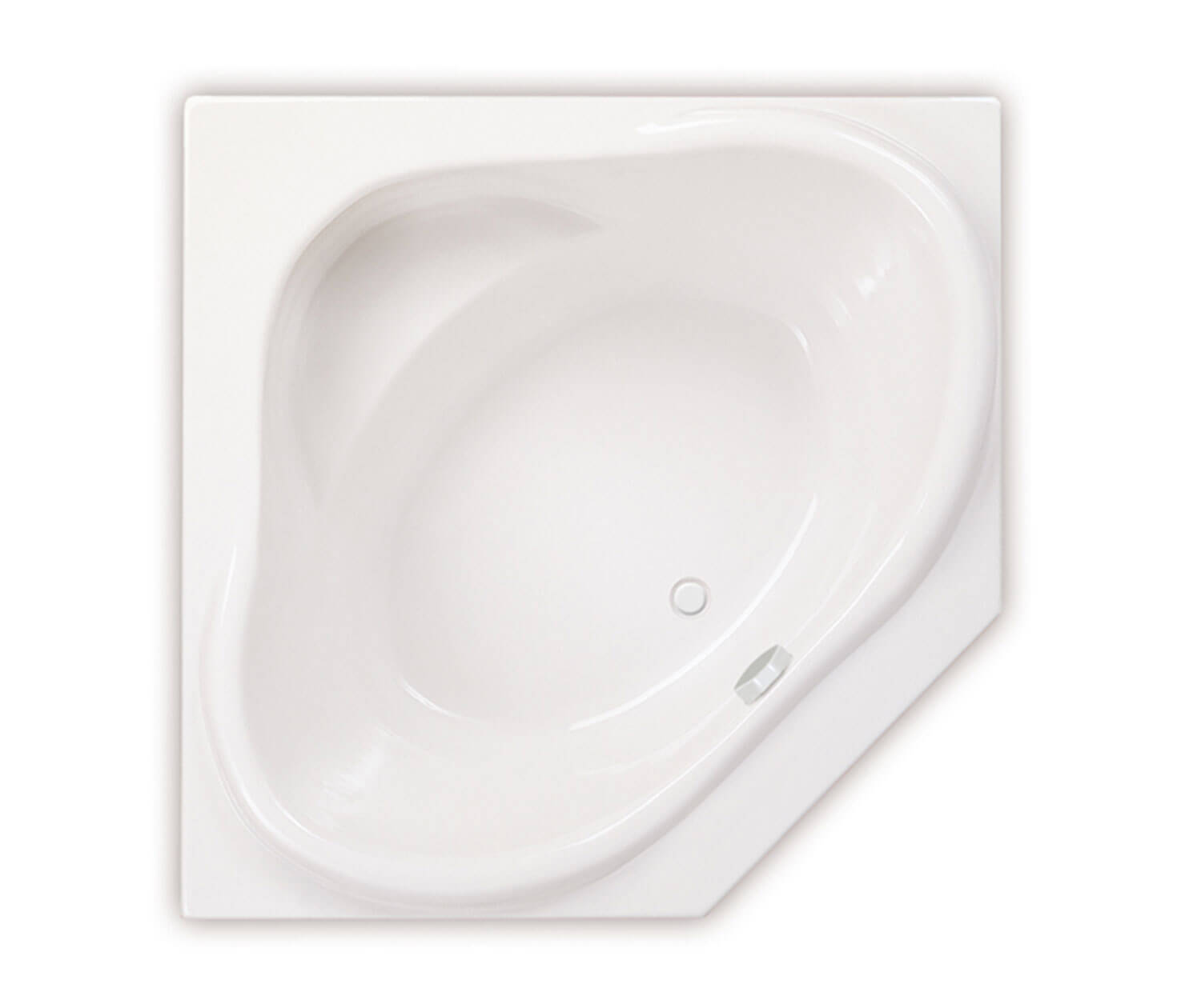 Nancy 54 x 54 Acrylic Drop-in Center Drain Bathtub in White - Plumbing Market