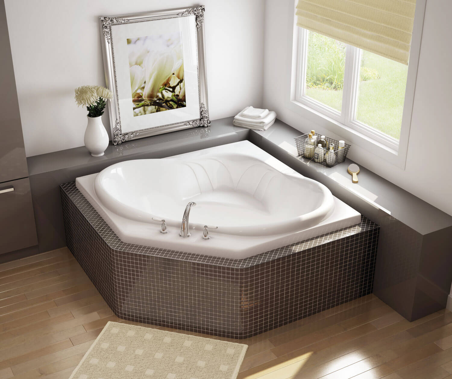 Nancy 54 x 54 Acrylic Drop-in Center Drain Bathtub in White - Plumbing Market