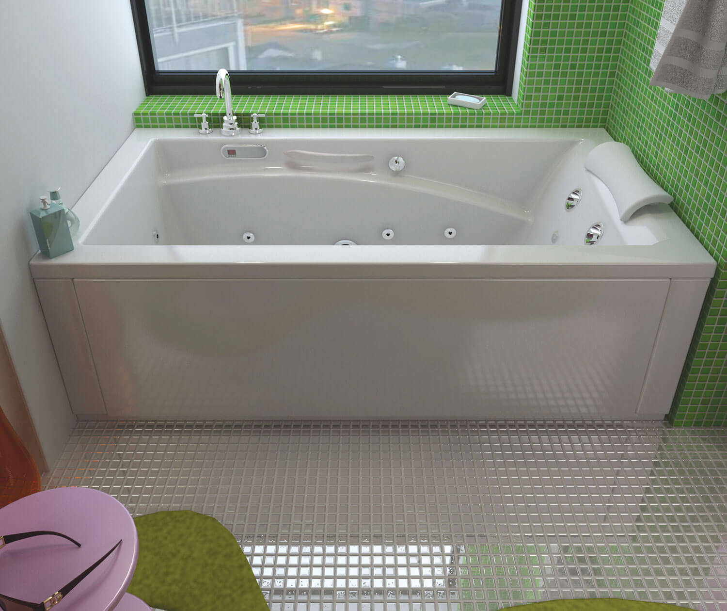 Optik 6636 Acrylic Alcove End Drain Bathtub in White - Plumbing Market