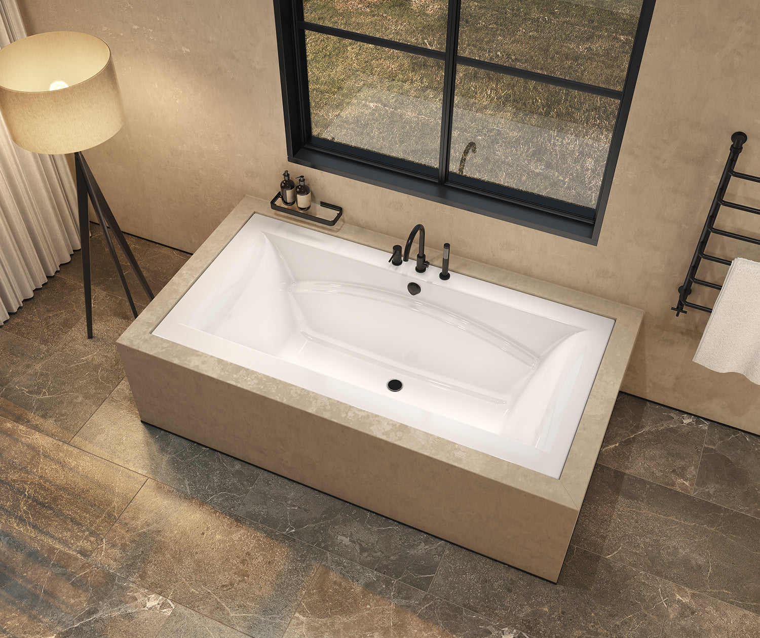 Optik 7236 Acrylic Undermount Center Drain Bathtub in White - Plumbing Market
