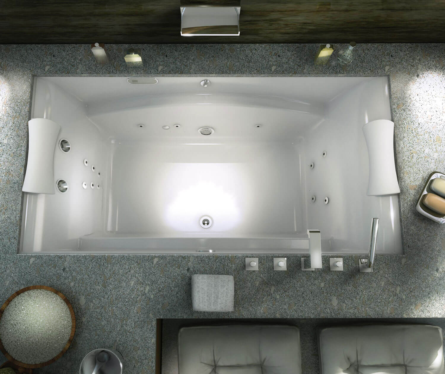 Optik 7236 Acrylic Undermount Center Drain Bathtub in White - Plumbing Market