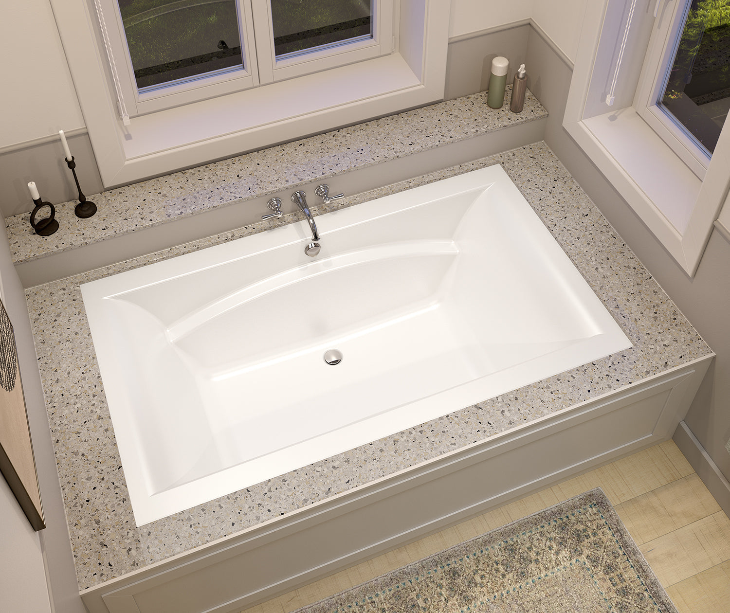 Optik 7242 Acrylic Undermount Center Drain Bathtub in White - Plumbing Market