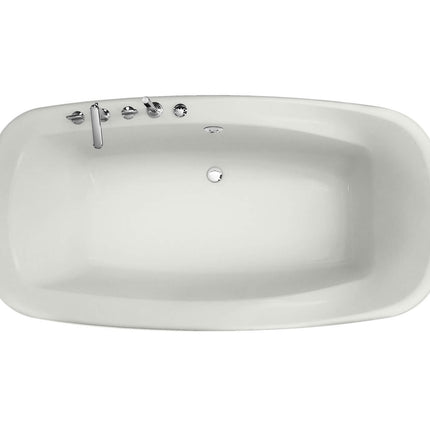 Eterne 7242 Acrylic Drop-in Center Drain Bathtub in White - Plumbing Market