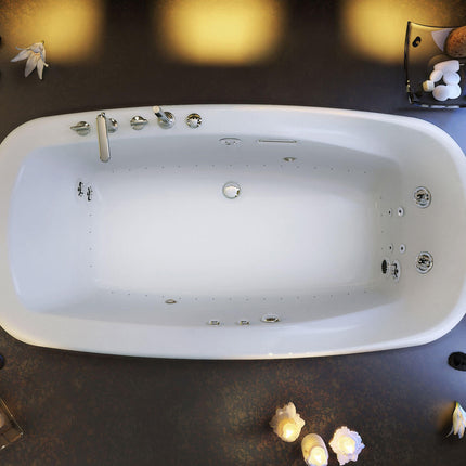 Eterne 7242 Acrylic Drop-in Center Drain Bathtub in White - Plumbing Market