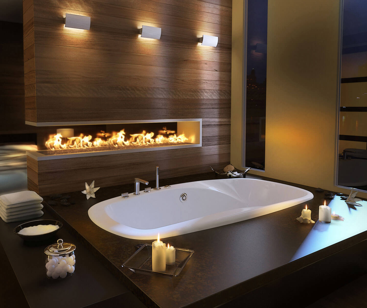 Eterne 7242 Acrylic Drop-in Center Drain Bathtub in White - Plumbing Market