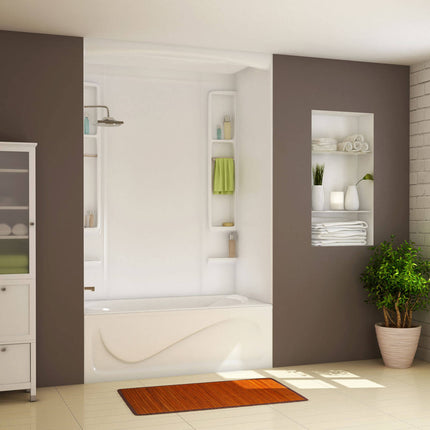 Finesse 80 61 x 34 Acrylic Glue up Five-Piece Tub Wall Surround in White - Plumbing Market