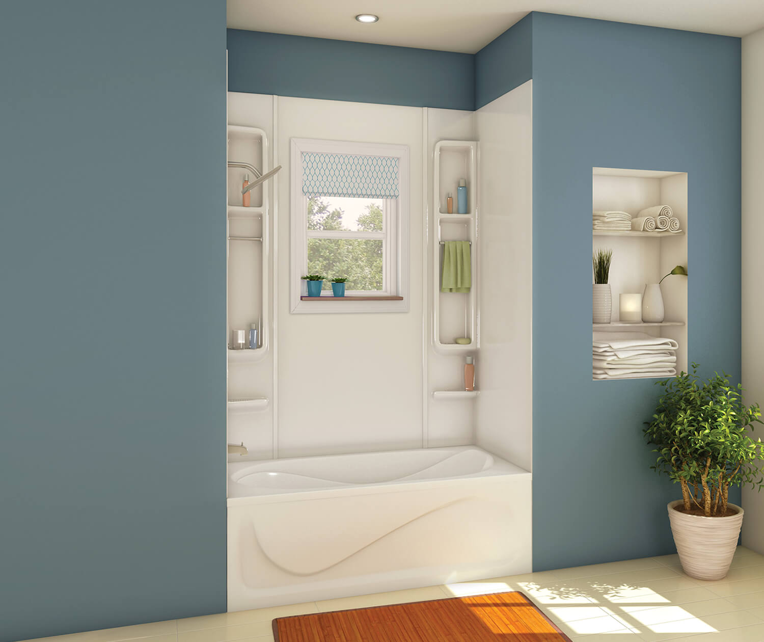 Finesse 80 61 x 34 Acrylic Glue up Five-Piece Tub Wall Surround in White - Plumbing Market