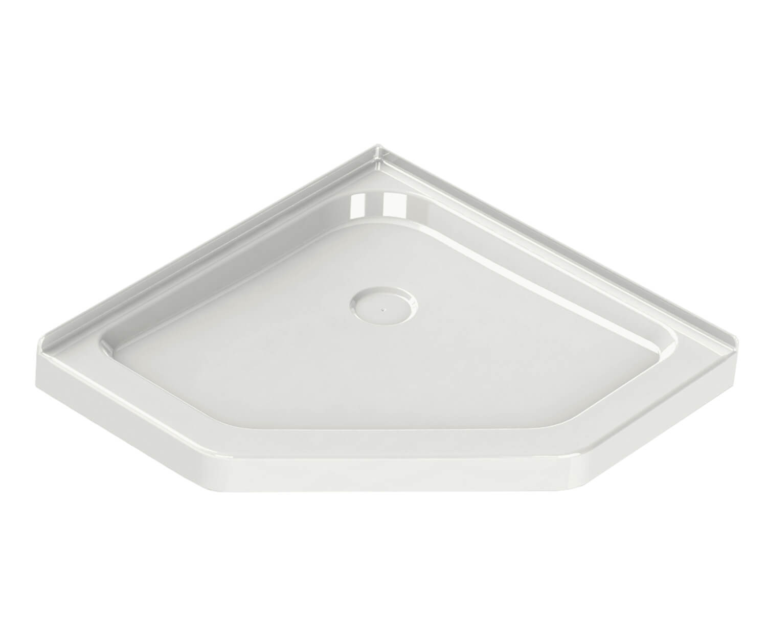 Neo-Angle Base 38 3 in. 38 x 38 Acrylic Corner Left or Right Shower Base with Corner Drain in White - Plumbing Market