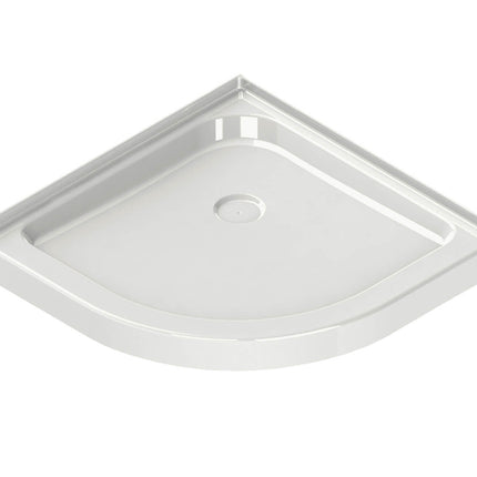 Neo-Round Base 32 3 in. 32 x 32 Acrylic Corner Left or Right Shower Base with Corner Drain in White - Plumbing Market