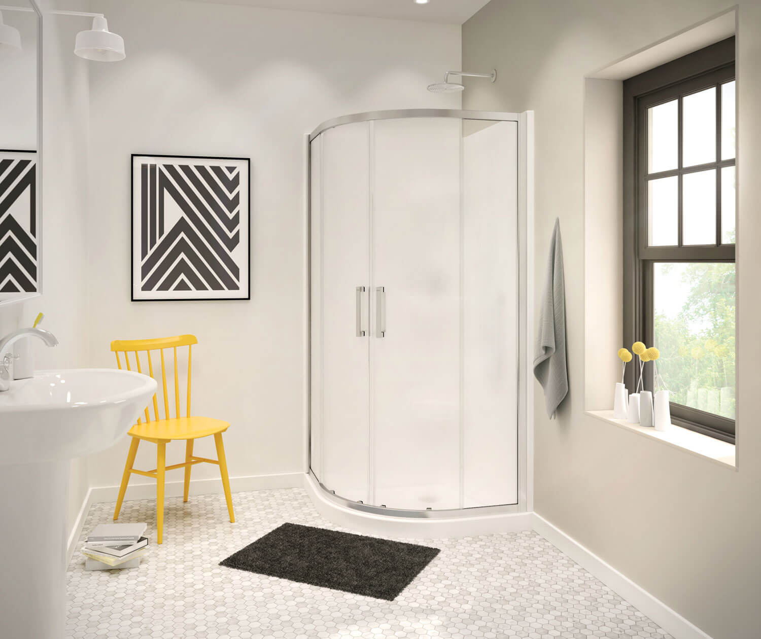 Neo-round Base 36 3 in. 36 x 36 Acrylic Corner Left or Right Shower Base with Corner Drain in White - Plumbing Market