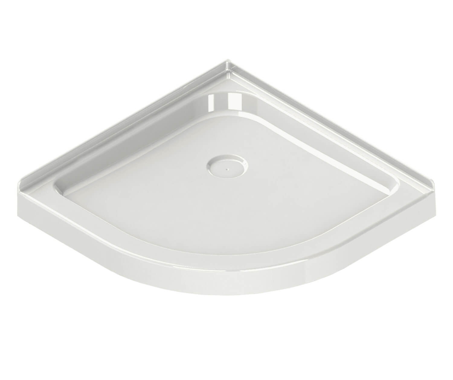 Neo-round Base 36 3 in. 36 x 36 Acrylic Corner Left or Right Shower Base with Corner Drain in White - Plumbing Market
