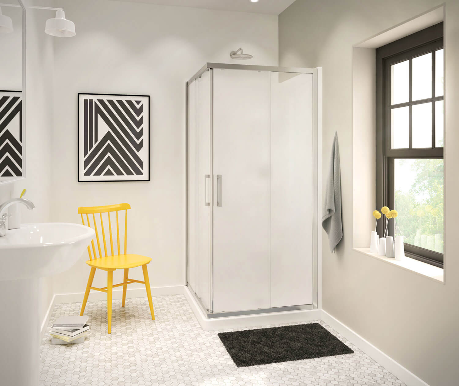 Square Base 36 3 in. 36 x 36 Acrylic Corner Left or Right Shower Base with Corner Drain in White - Plumbing Market