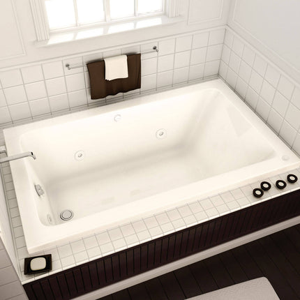 Pose 6032 Acrylic Drop-in End Drain Bathtub in White - Plumbing Market