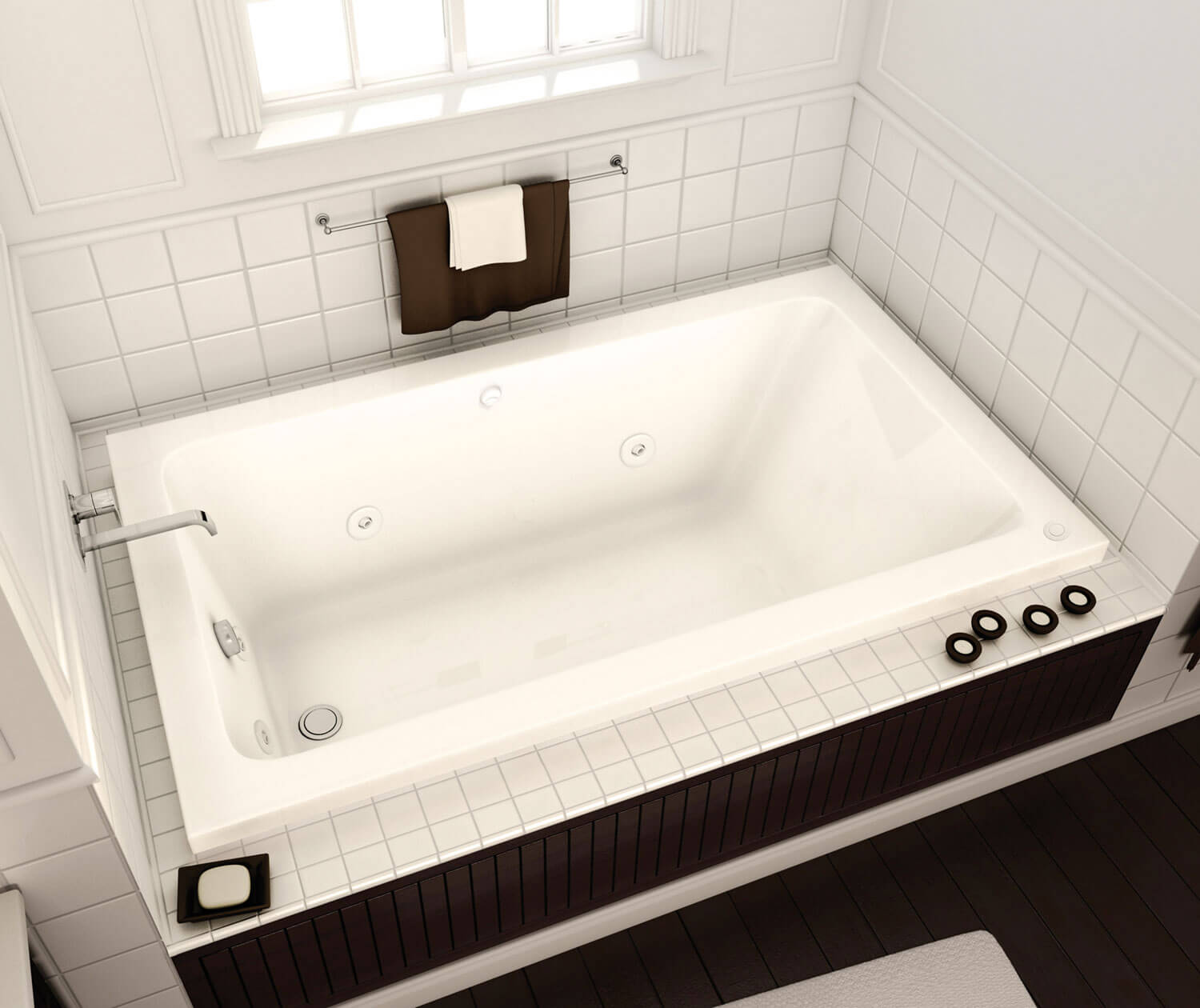 Pose 6636 Acrylic Drop-in End Drain Bathtub in White - Plumbing Market