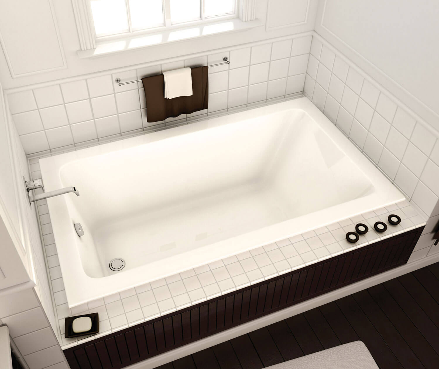 Pose 6636 Acrylic Drop-in End Drain Bathtub in White - Plumbing Market