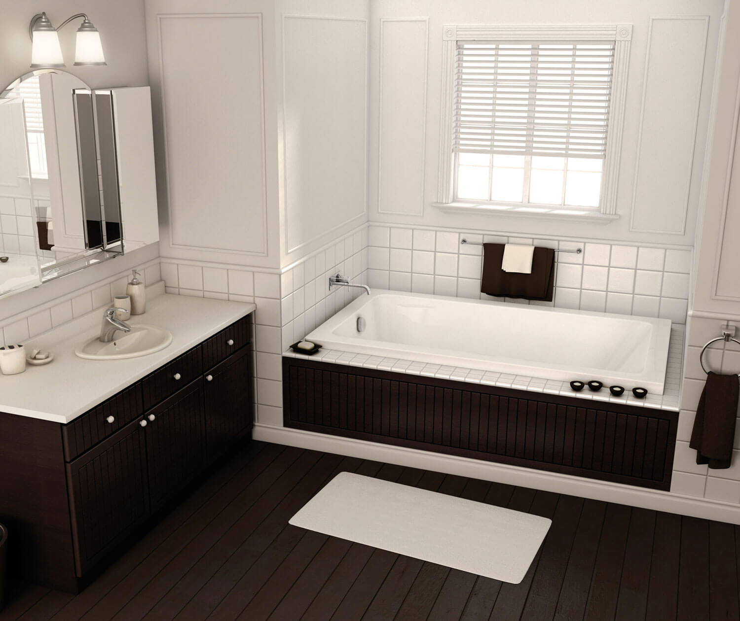 Pose 6636 Acrylic Drop-in End Drain Bathtub in White - Plumbing Market