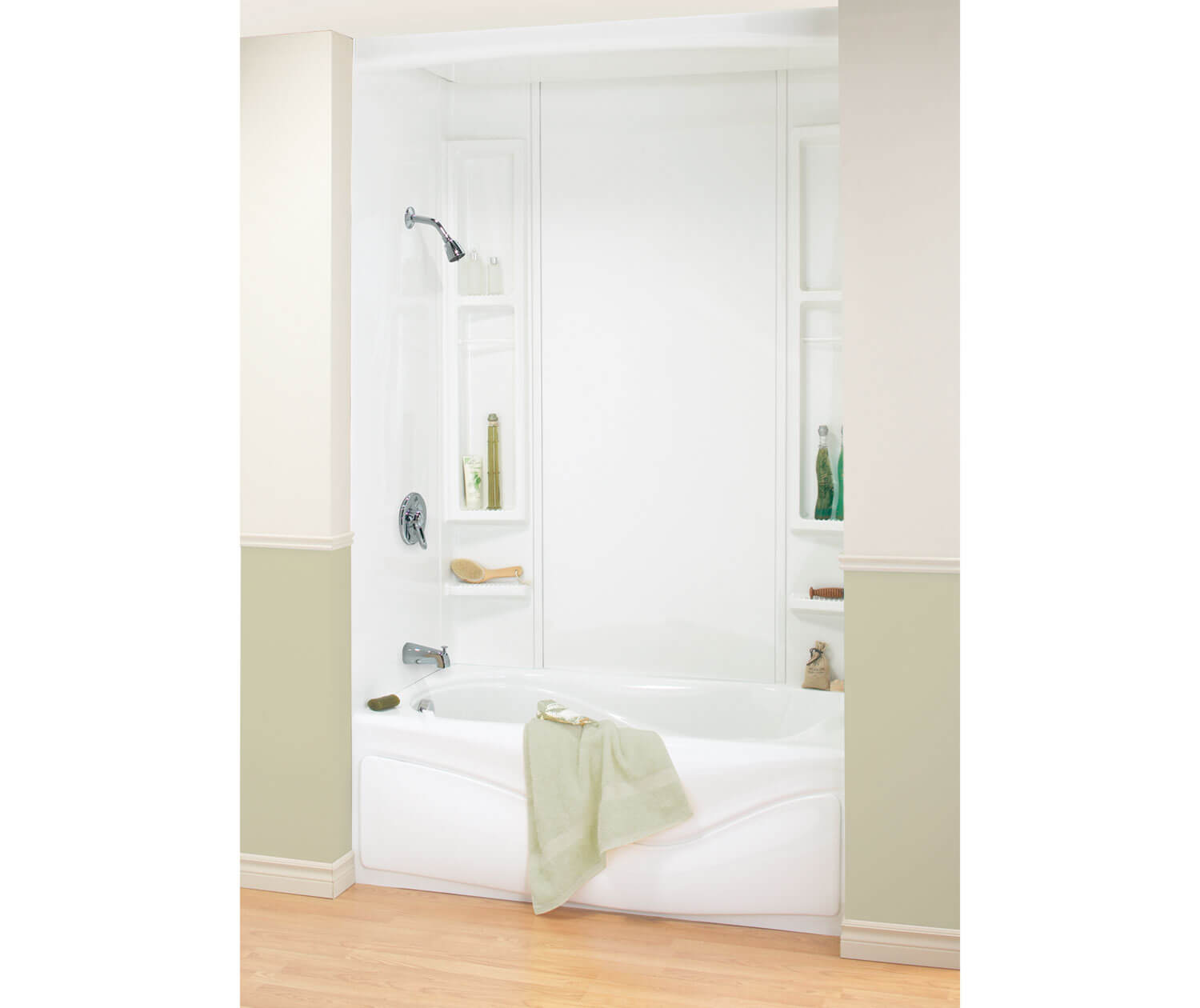 Finesse 80 61 x 34 Polystyrene Glue up Five-Piece Tub Wall Surround in White - Plumbing Market