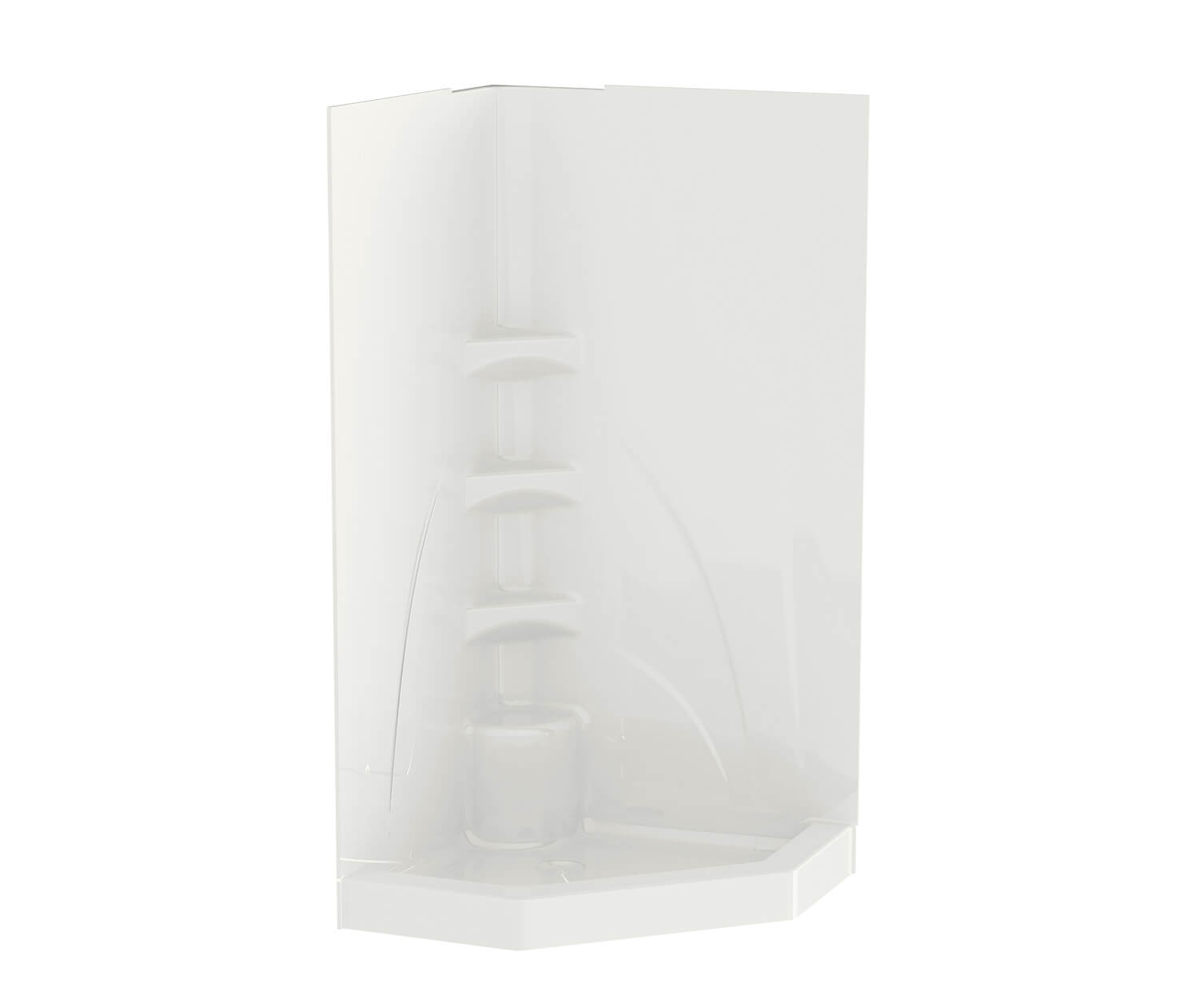 Brio II 40 x 40 Acrylic Corner Center Drain One-Piece Shower in White - Plumbing Market