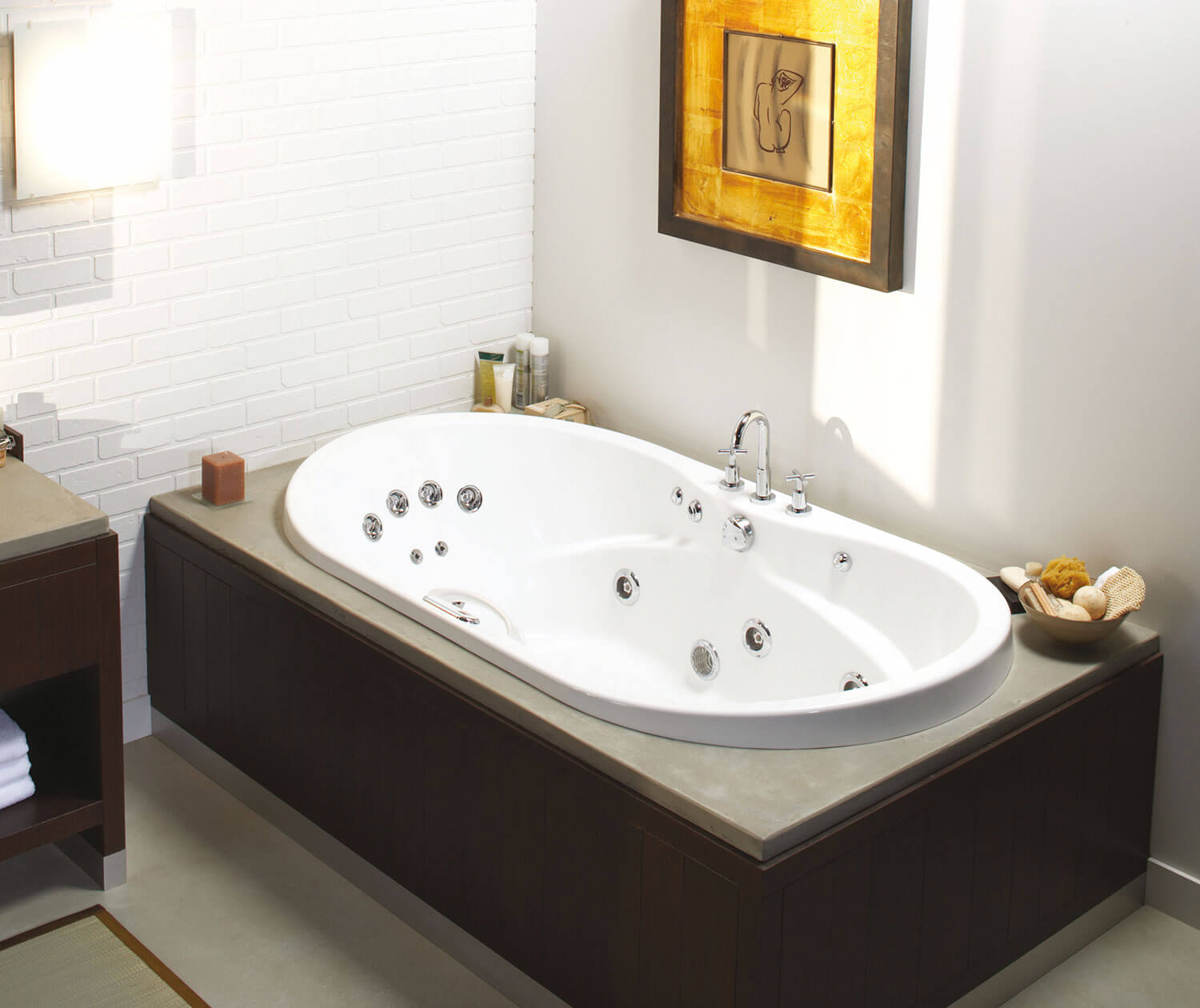 Living 7242 Acrylic Drop-in Center Drain Bathtub in White - Plumbing Market
