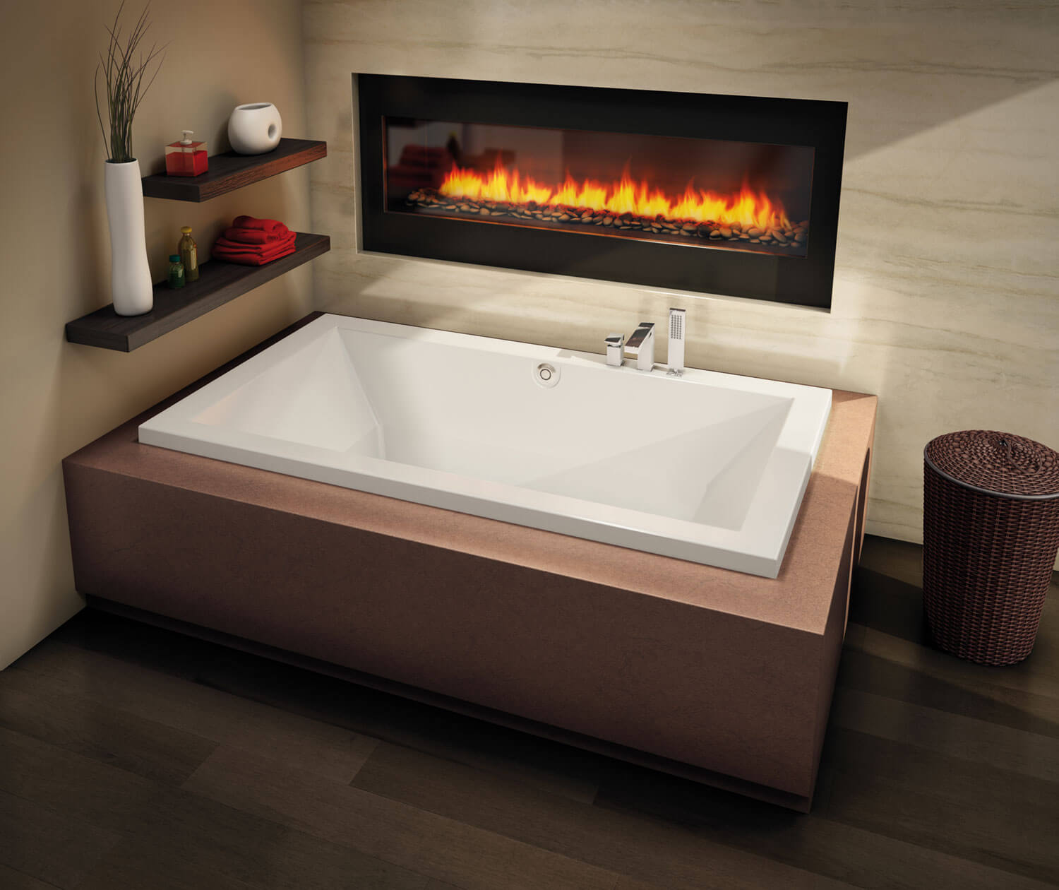 Aiiki 7242 Acrylic Drop-in Center Drain Bathtub in White - Plumbing Market