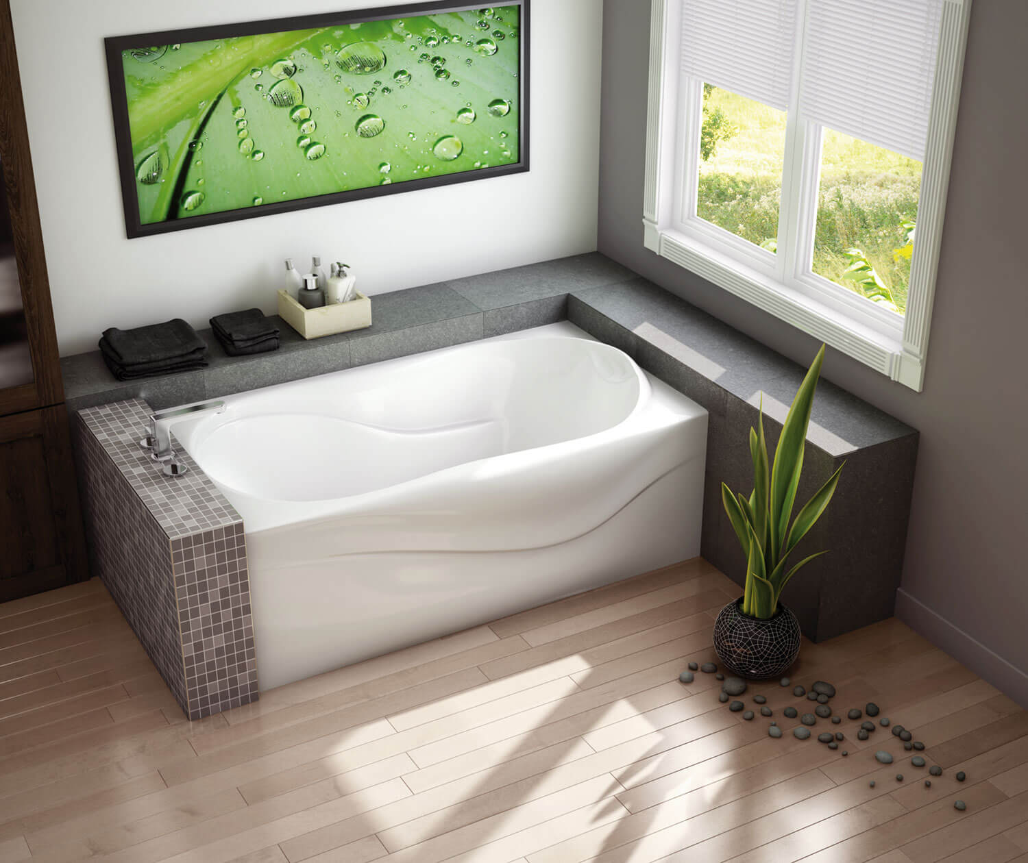 Vichy 6032 Acrylic Alcove Left-Hand Drain Bathtub in White - Plumbing Market