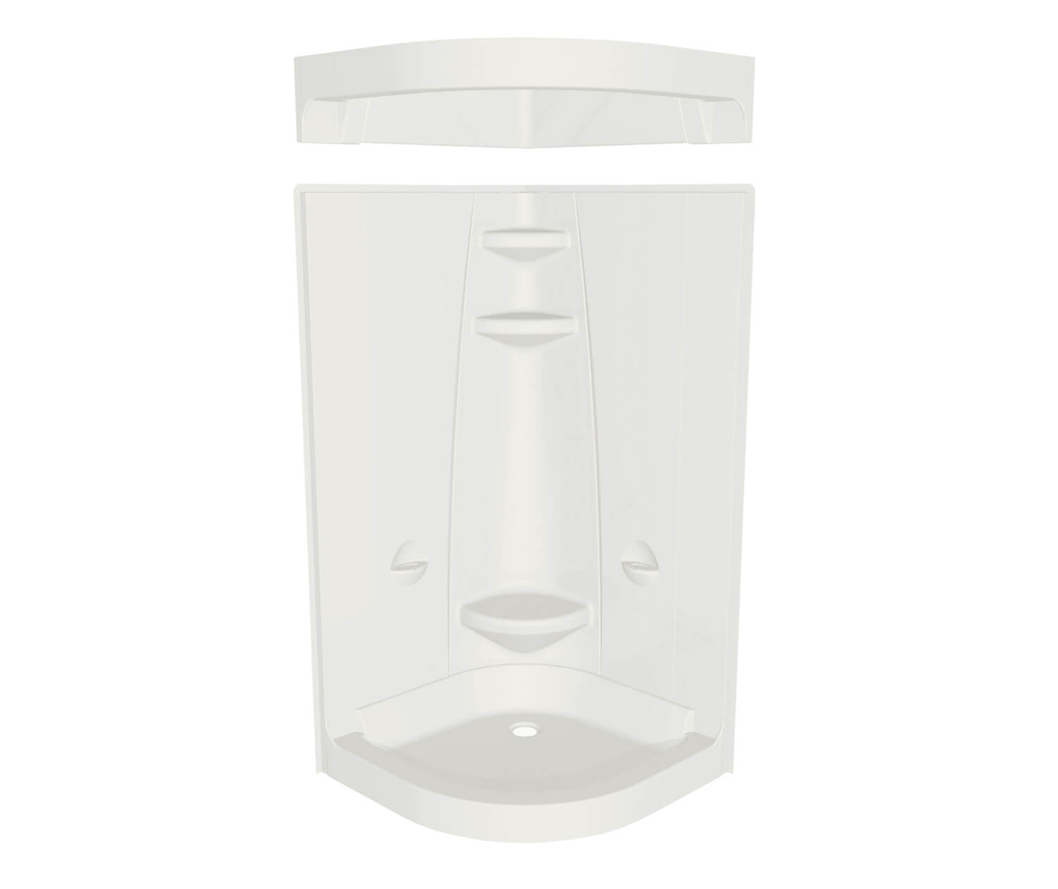 Freestyle 37 Neo-Round 37 x 37 Acrylic Corner Center Drain One-Piece Shower in White - Plumbing Market