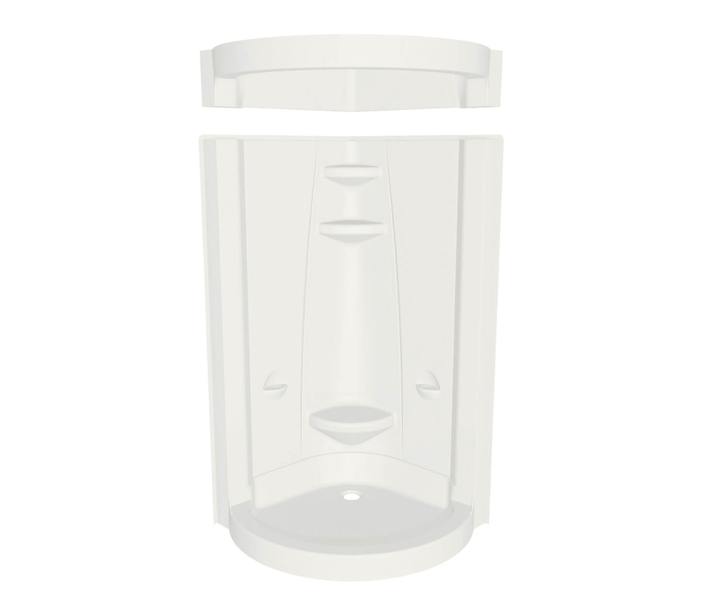 Freestyle 37 Round 37 x 37 Acrylic Corner Center Drain Two-Piece Shower in White - Plumbing Market