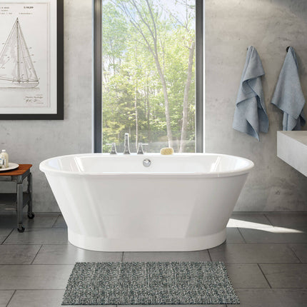 Brioso 6636 AcrylX Freestanding Center Drain Bathtub in White with White Skirt - Plumbing Market