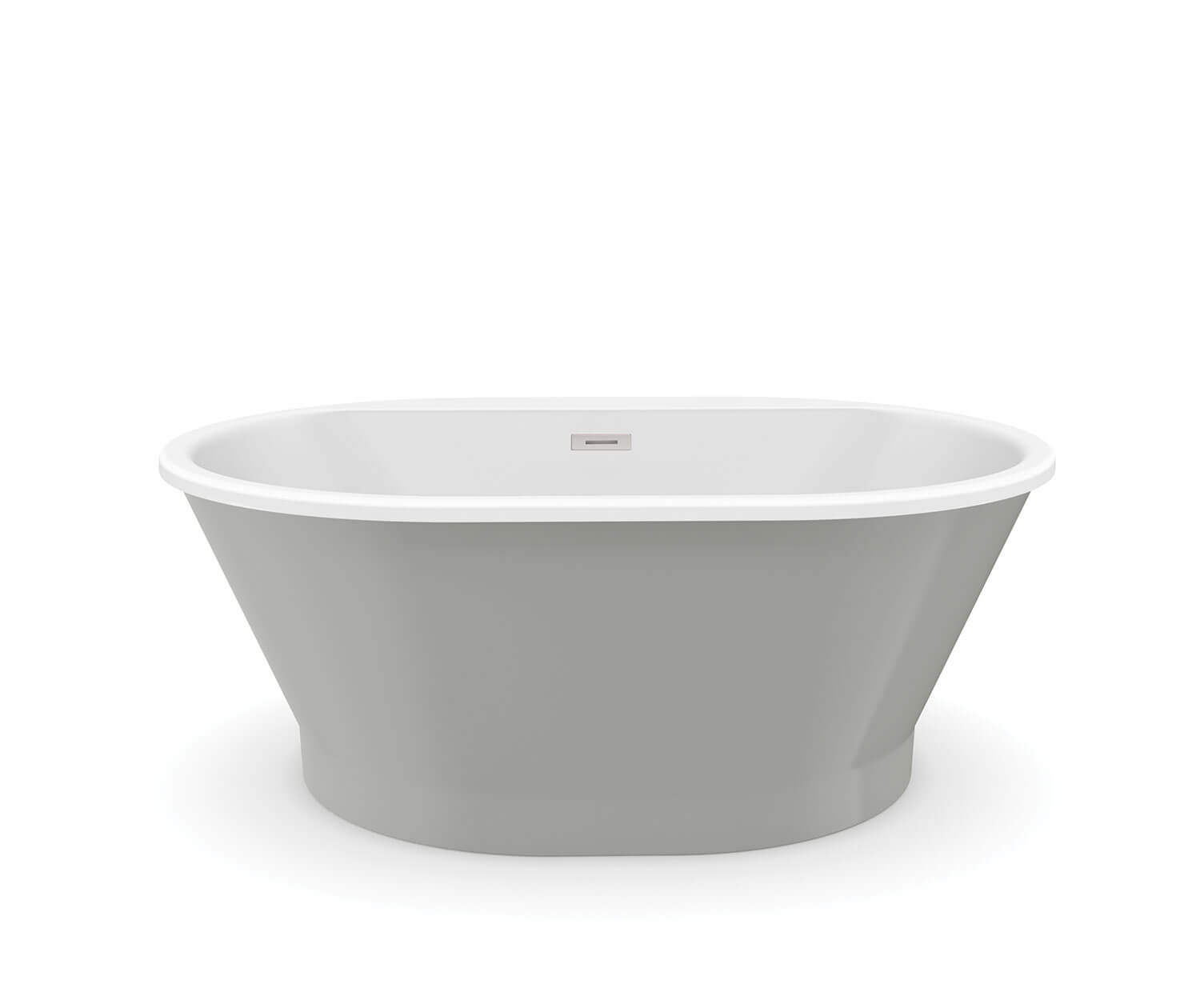 Brioso 6636 AcrylX Freestanding Center Drain Bathtub in White with Sterling Silver Skirt - Plumbing Market