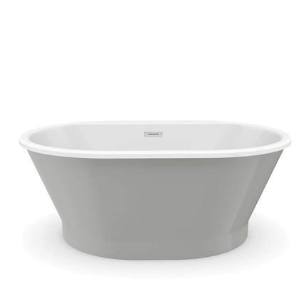 Brioso 6636 AcrylX Freestanding Center Drain Bathtub in White with Sterling Silver Skirt - Plumbing Market