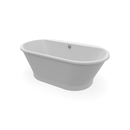 Brioso 6636 AcrylX Freestanding Center Drain Bathtub in White with Sterling Silver Skirt - Plumbing Market