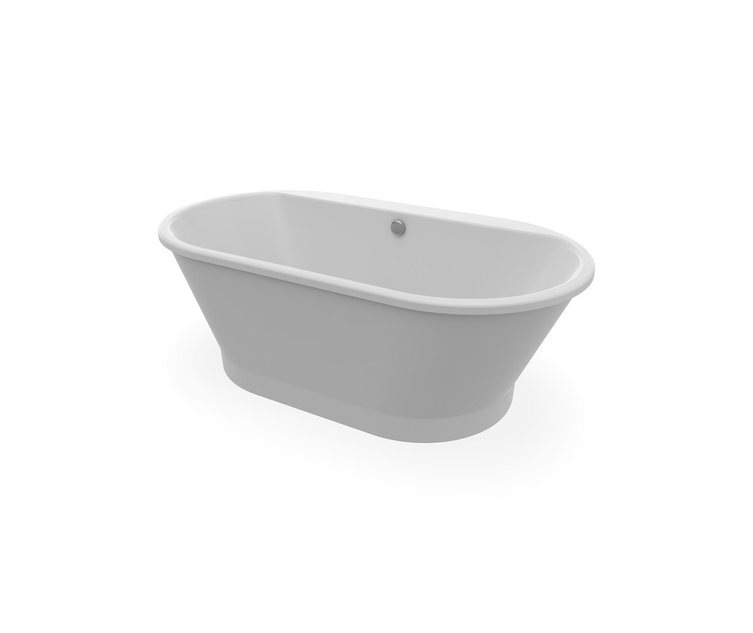 Brioso 6636 AcrylX Freestanding Center Drain Bathtub in White with Sterling Silver Skirt - Plumbing Market