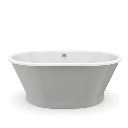 Brioso 6636 AcrylX Freestanding Center Drain Bathtub in White with Sterling Silver Skirt - Plumbing Market