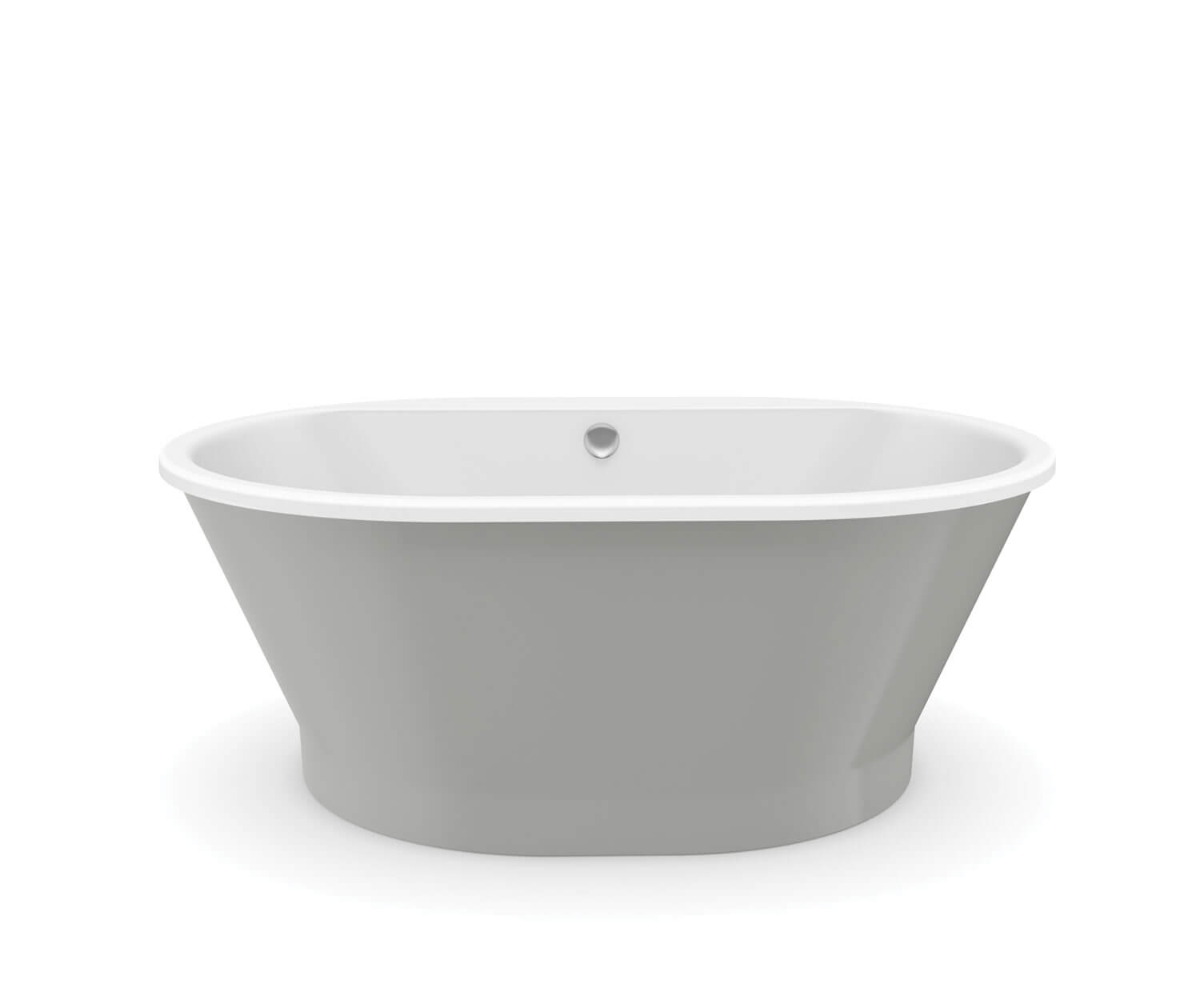 Brioso 6636 AcrylX Freestanding Center Drain Bathtub in White with Sterling Silver Skirt - Plumbing Market