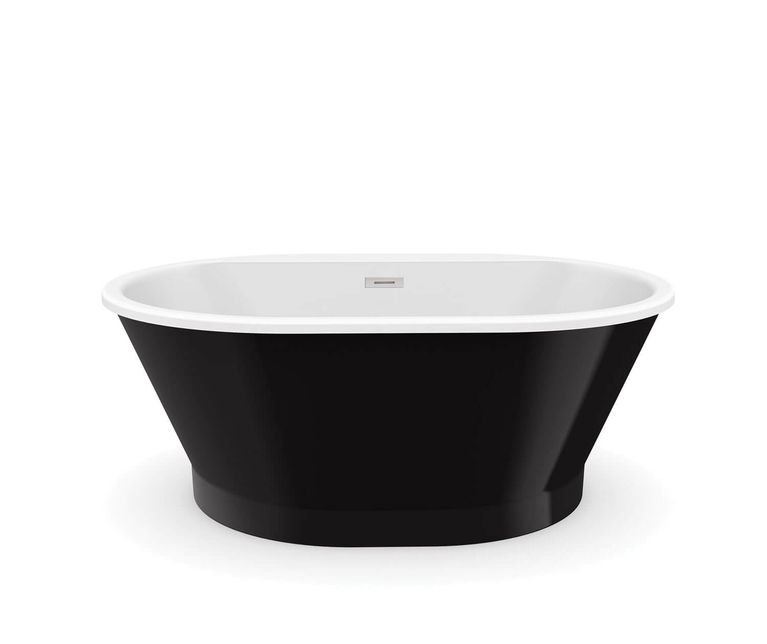 Brioso 6636 AcrylX Freestanding Center Drain Bathtub in White with Black Skirt - Plumbing Market