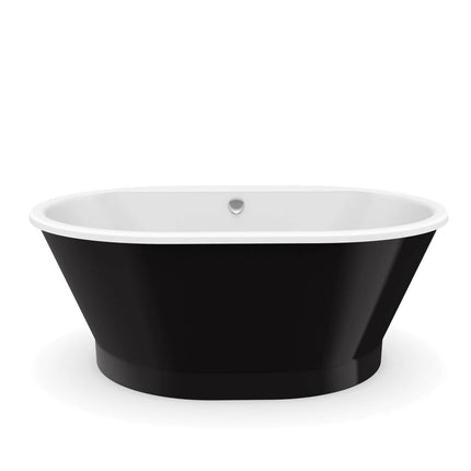 Brioso 6636 AcrylX Freestanding Center Drain Bathtub in White with Black Skirt - Plumbing Market