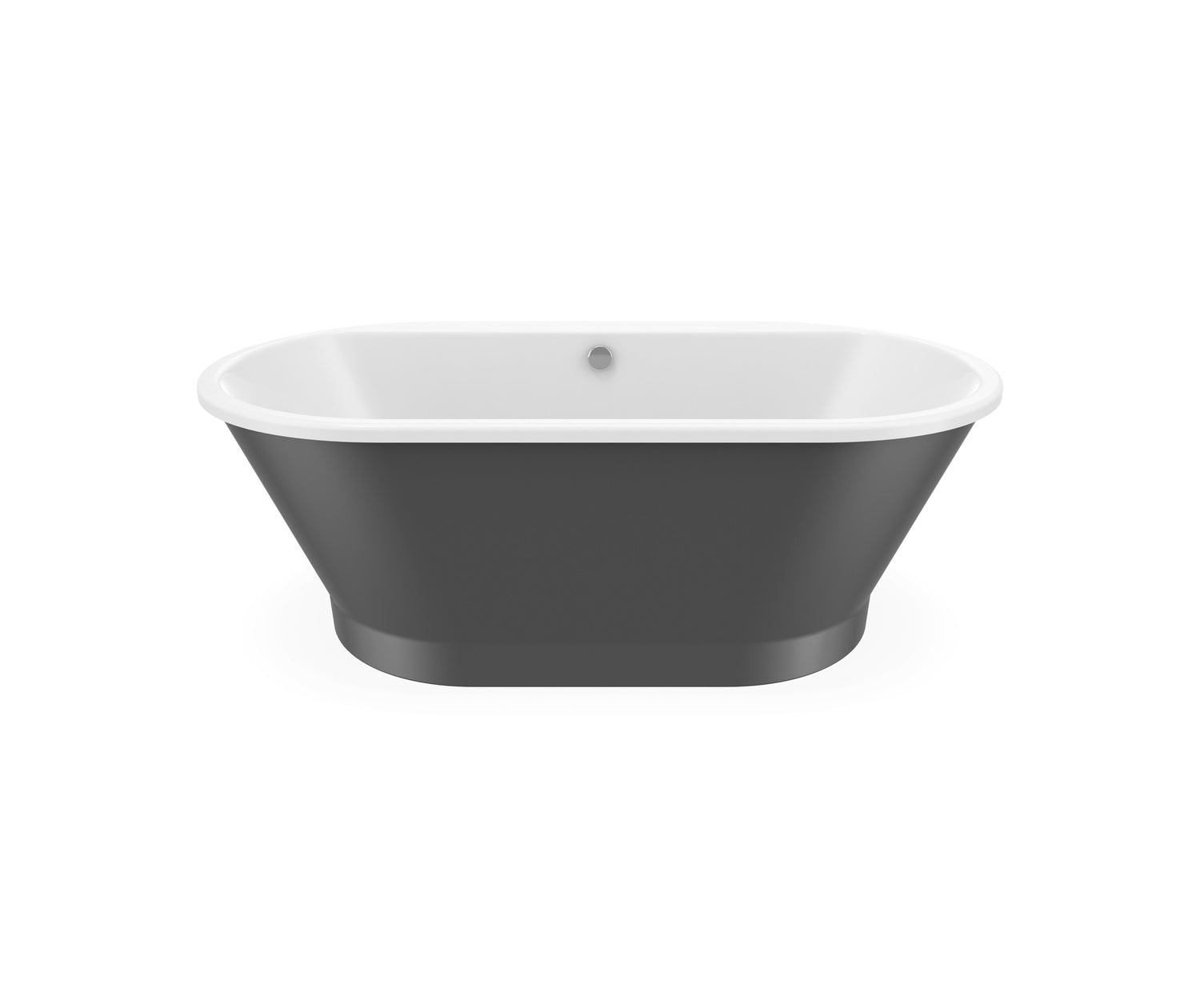 Brioso 6636 AcrylX Freestanding Center Drain Bathtub in White with Thundey Grey Skirt - Plumbing Market