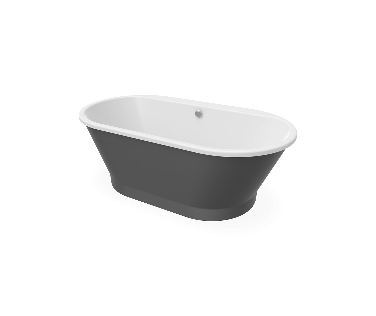 Brioso 6636 AcrylX Freestanding Center Drain Bathtub in White with Thundey Grey Skirt - Plumbing Market