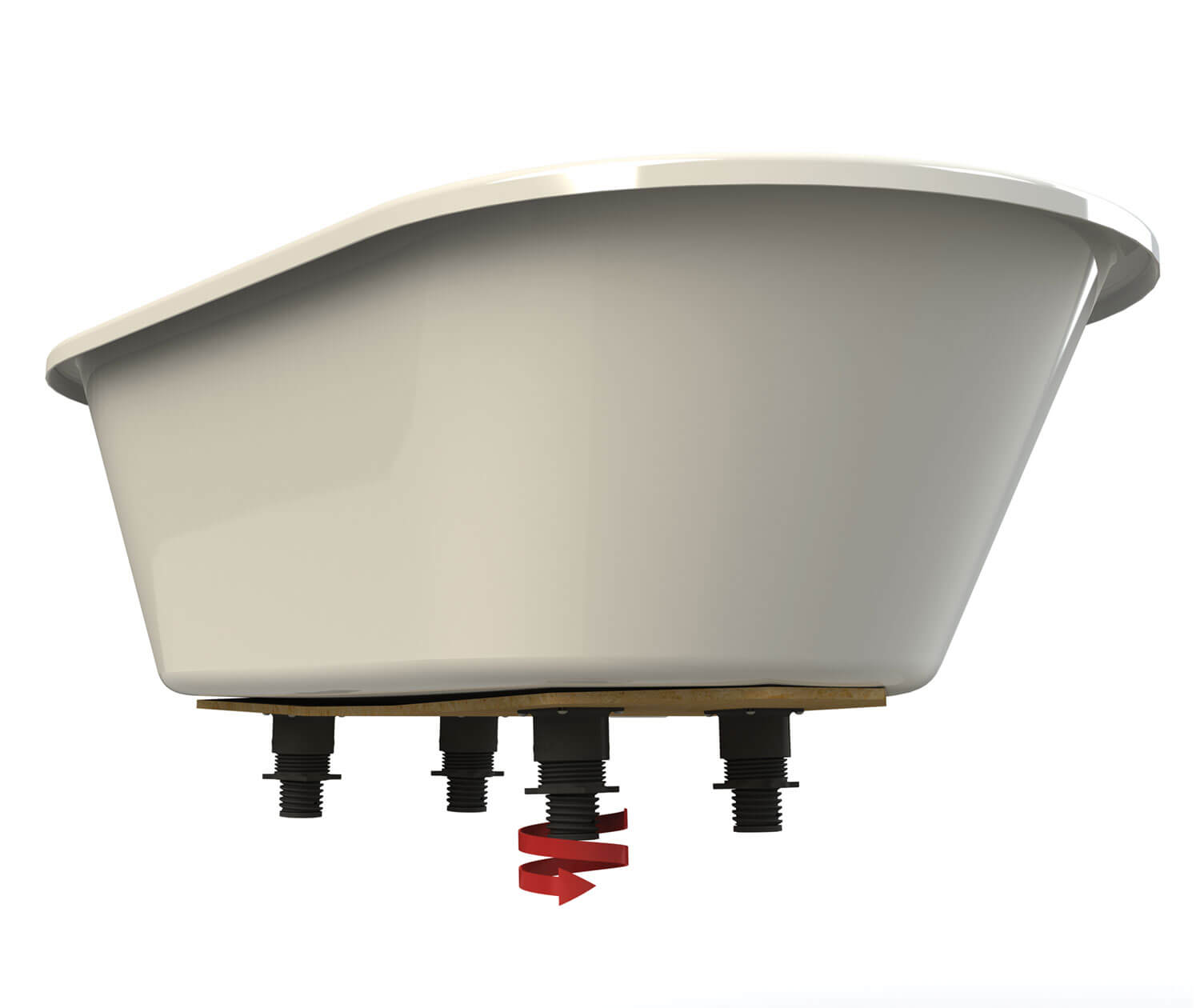 Brioso 6636 AcrylX Freestanding Center Drain Bathtub in White with Thundey Grey Skirt - Plumbing Market