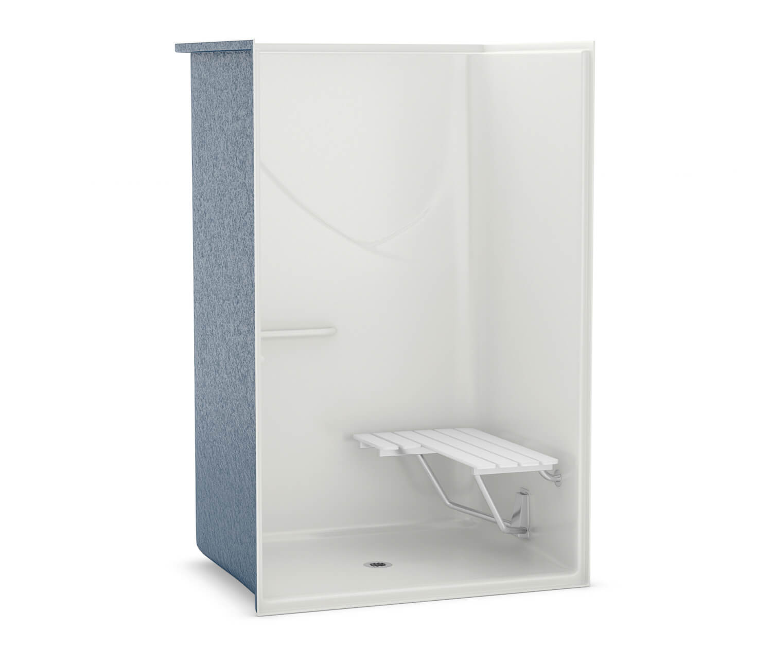 Outlook BFS-48F AcrylX Alcove Center Drain One-Piece Shower in White - Plumbing Market