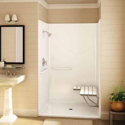 Outlook BFS-48F AcrylX Alcove Center Drain One-Piece Shower in White - Plumbing Market